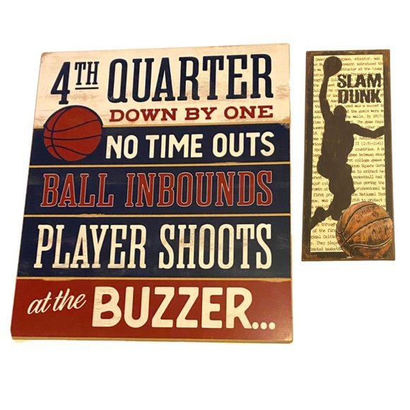 Open Road Brands Wall Decor Basketball Wood Sign 4th Quarter 5 In